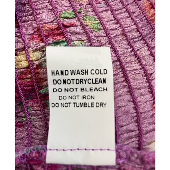 New Davi & Dani Lilac Floral Strapless Blouse XL - Picture 6 of 6